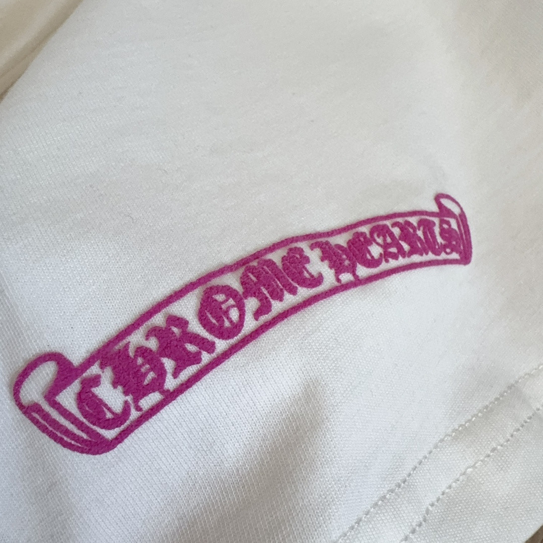 Chrome Hearts 克罗心 领口玫红长袖卫衣 T恤 套头 白色 A5 035-067971