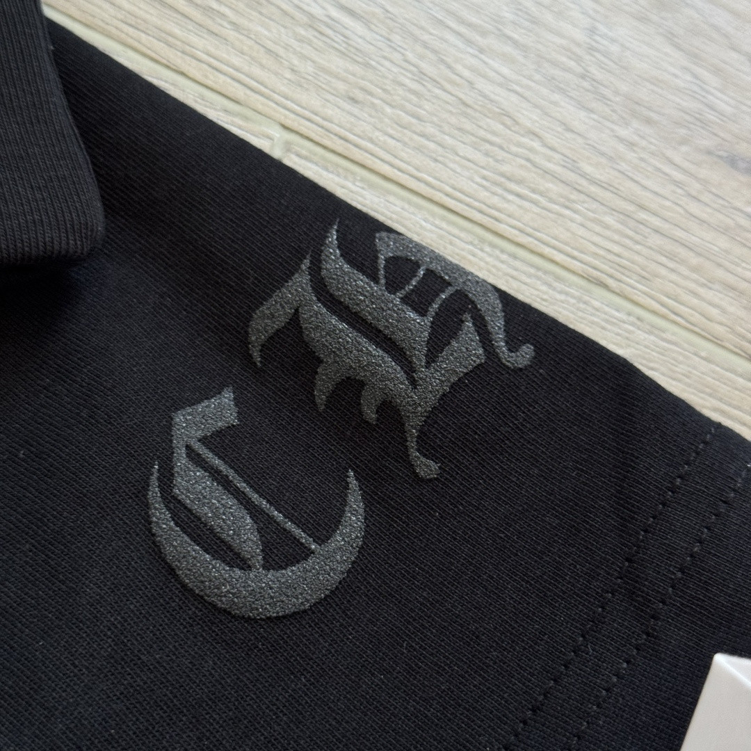 Chrome Hearts 克罗心 粉色双袖十字藤蔓后背马蹄长袖卫衣 T恤 套头 黑色 A5 CH-2025344