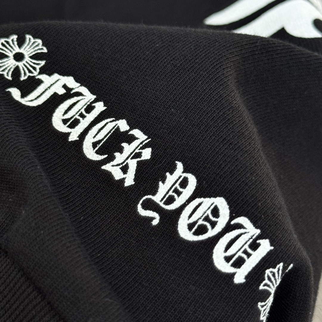 Chrome Hearts 克罗心 领口印花花臂长袖卫衣 T恤 套头 黑色 A5 CH-201