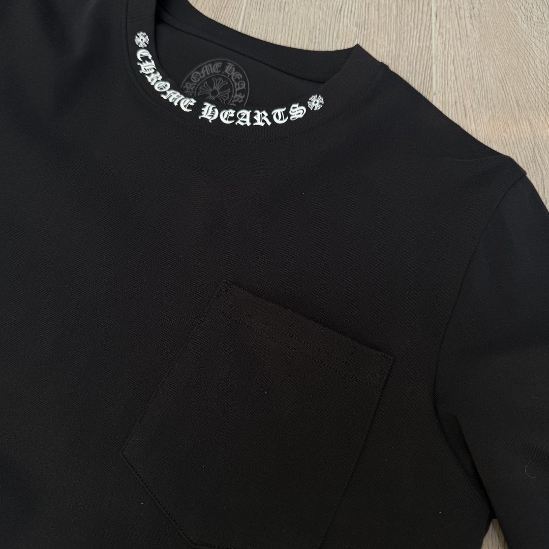 Chrome Hearts 克罗心 领口印花花臂长袖卫衣 T恤 套头 黑色 A5 CH-201