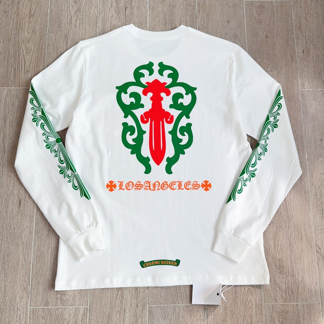 Chrome Hearts 克罗心 宝剑限定长袖卫衣 T恤 套头 白色 A5 CH-032060005