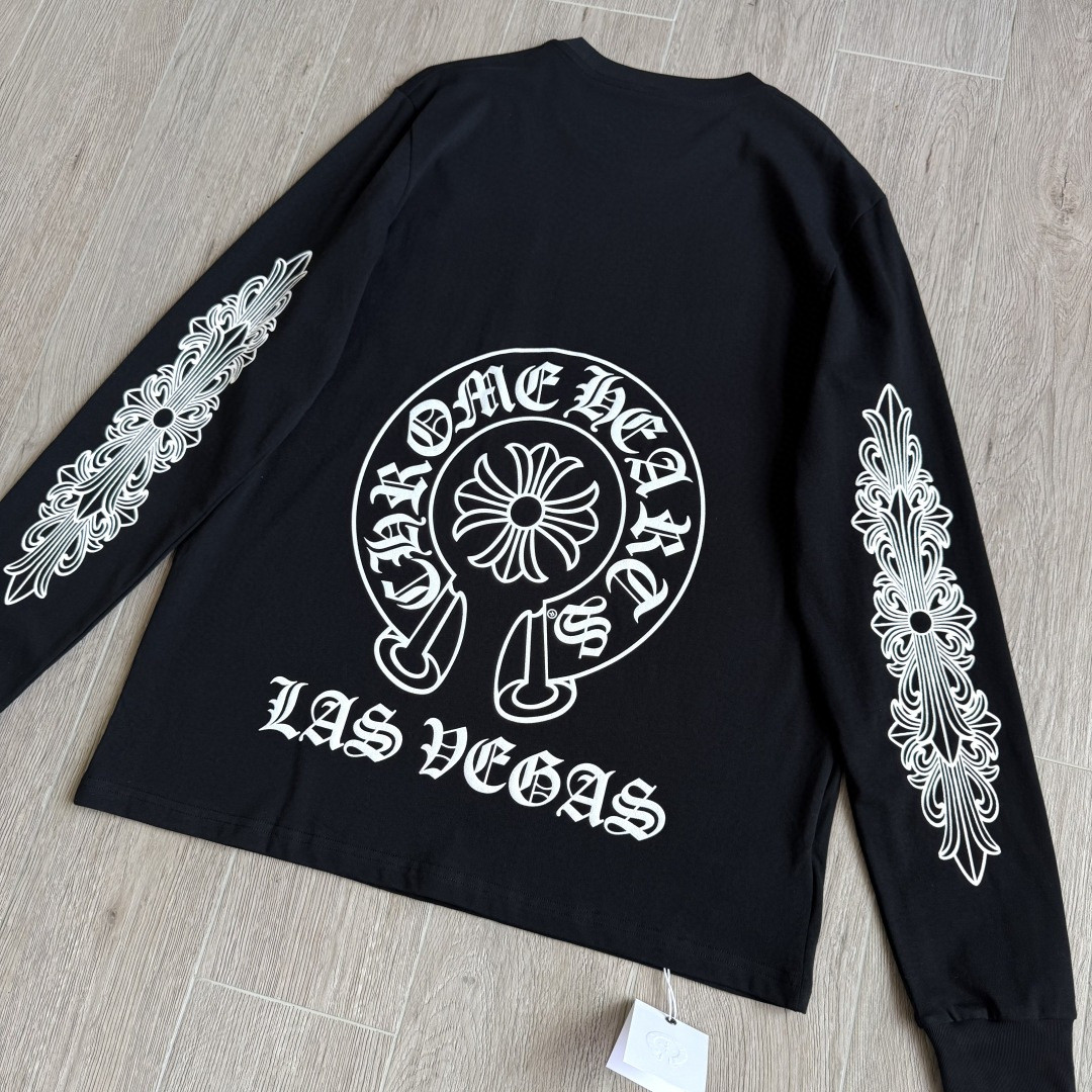 Chrome Hearts 克罗心 经典花臂长袖卫衣 T恤 套头 黑色 A5 
