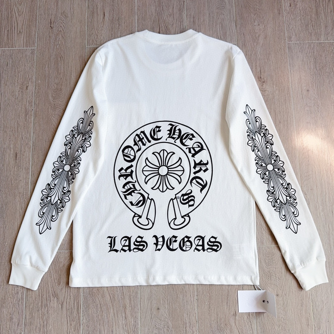 Chrome Hearts 克罗心 经典花臂长袖卫衣 T恤 套头 白色 A5 
