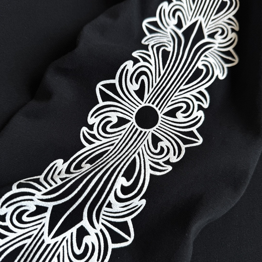 Chrome Hearts 克罗心 经典花臂长袖卫衣 T恤 套头 黑色 A5 
