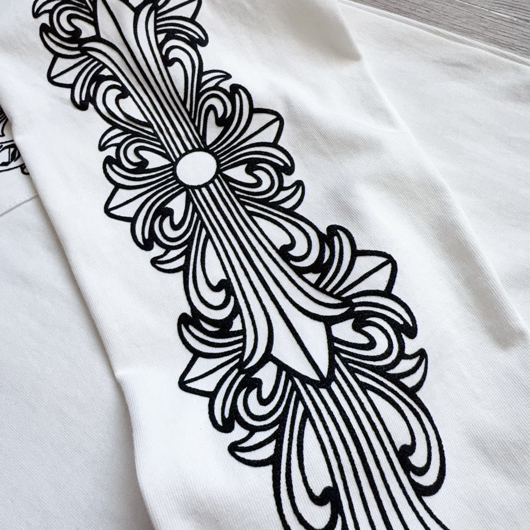 Chrome Hearts 克罗心 经典花臂长袖卫衣 T恤 套头 白色 A5 