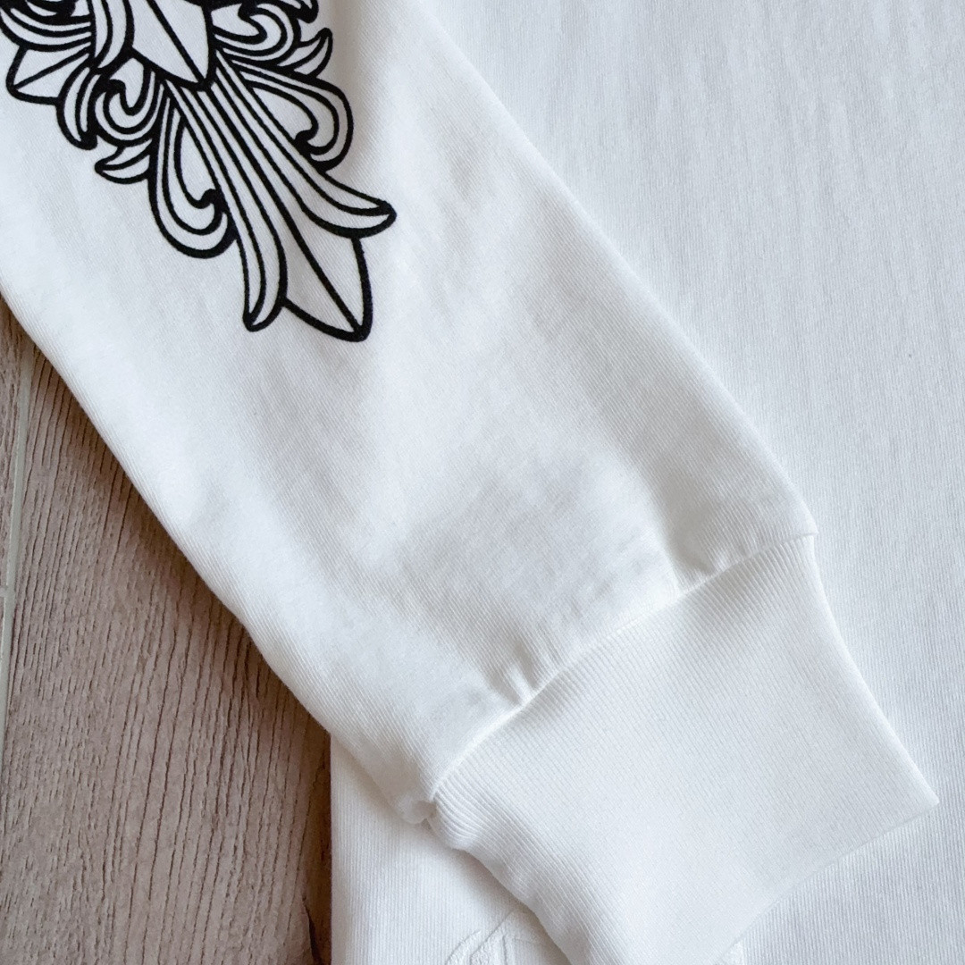Chrome Hearts 克罗心 经典花臂长袖卫衣 T恤 套头 白色 A5 