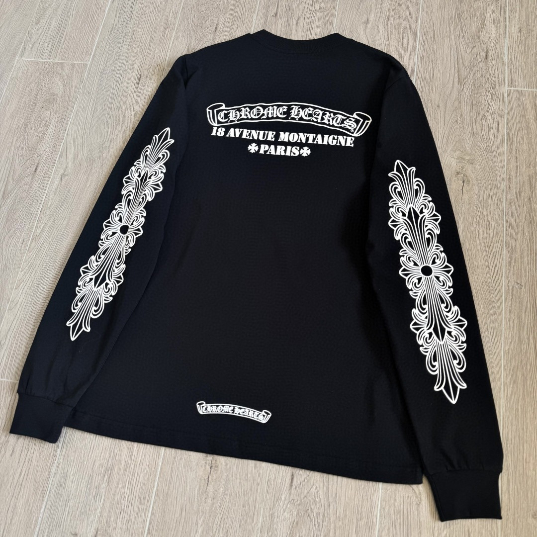 Chrome Hearts 克罗心城市限定长袖卫衣 T恤 套头 黑色 A5 CH-0001189