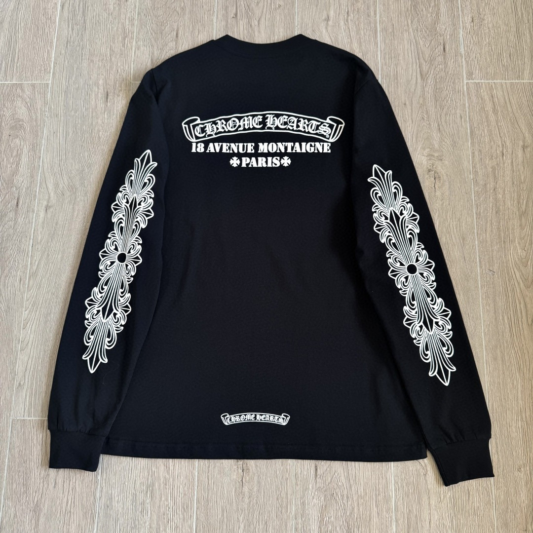 Chrome Hearts 克罗心城市限定长袖卫衣 T恤 套头 黑色 A5 CH-0001189