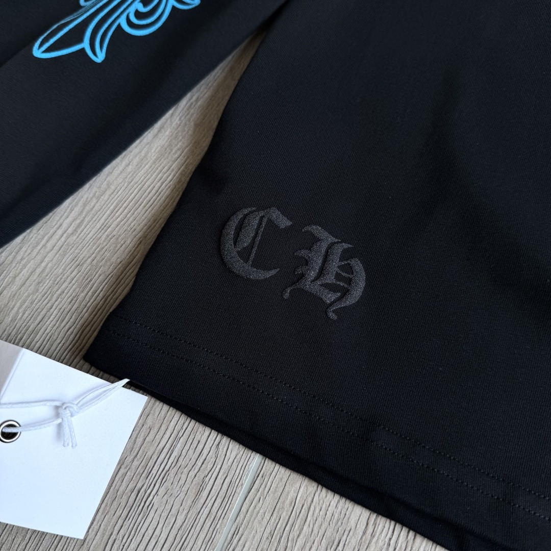 Chrome Hearts 克罗心 蓝色马蹄长袖卫衣 T恤 套头 黑色 A5 