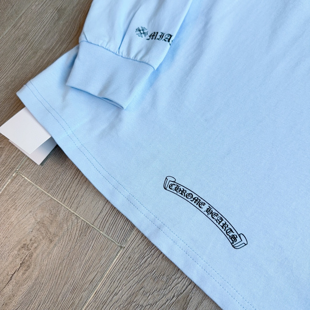 Chrome Hearts 克罗心 宝剑长袖卫衣 T恤 套头 蓝色 A5 