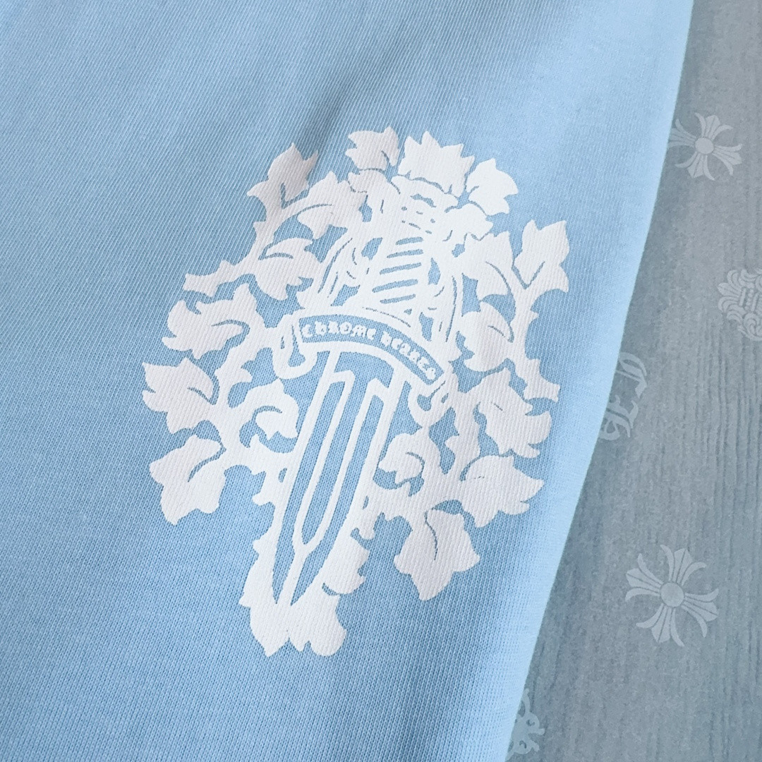 Chrome Hearts 克罗心 宝剑长袖卫衣 T恤 套头 蓝色 A5 