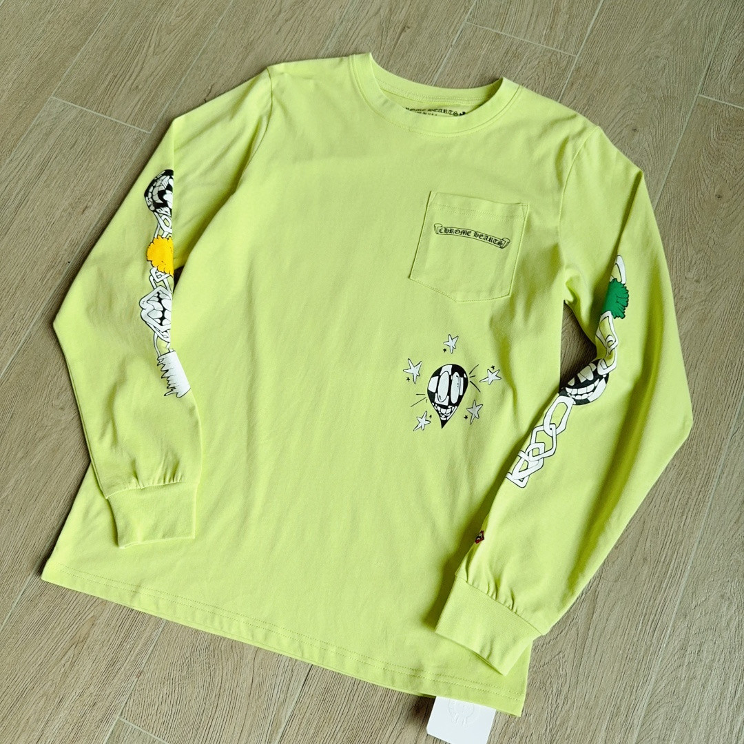 Chrome Hearts 克罗心 联名限定长袖卫衣 T恤 套头 苹果绿 A5 