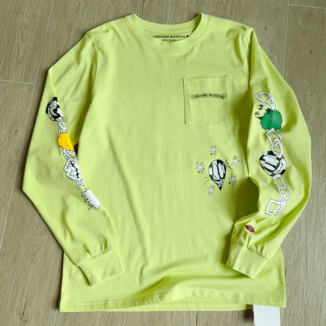 Chrome Hearts 克罗心 联名限定长袖卫衣 T恤 套头 苹果绿 A5 