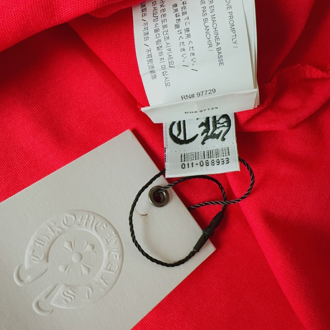 Chrome Hearts 克罗心 卷轴长袖卫衣 T恤 套头 红色 A5 