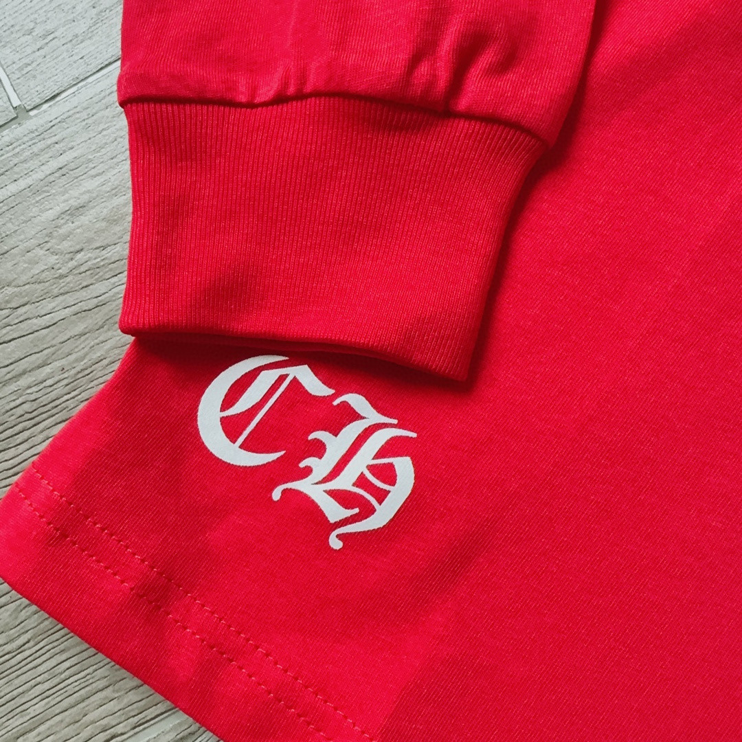 Chrome Hearts 克罗心 卷轴长袖卫衣 T恤 套头 红色 A5 