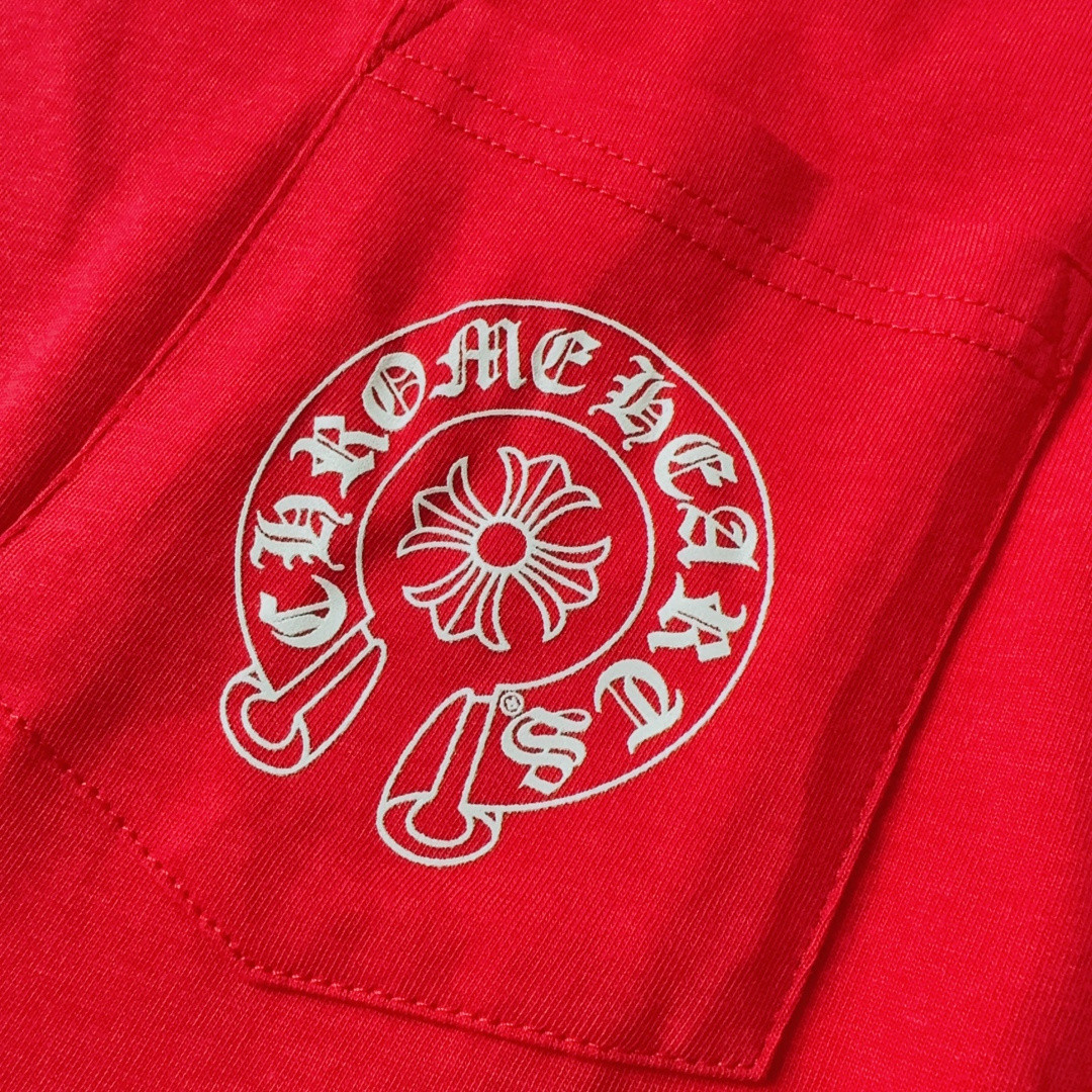 Chrome Hearts 克罗心 卷轴长袖卫衣 T恤 套头 红色 A5 