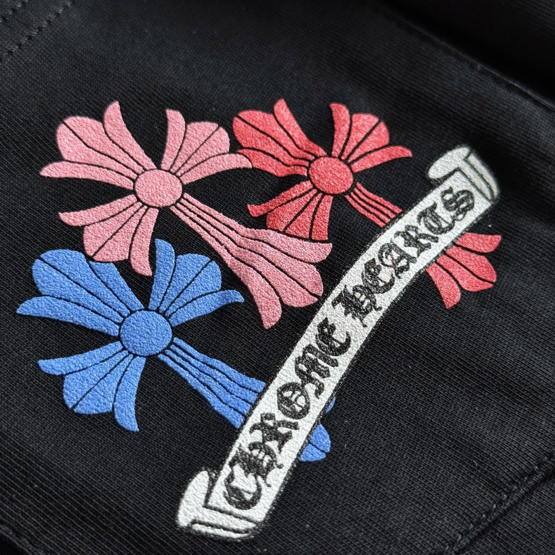 Chrome Hearts 克罗心 彩色十字架长袖卫衣 T恤 套头 黑色 A5 CH-0606