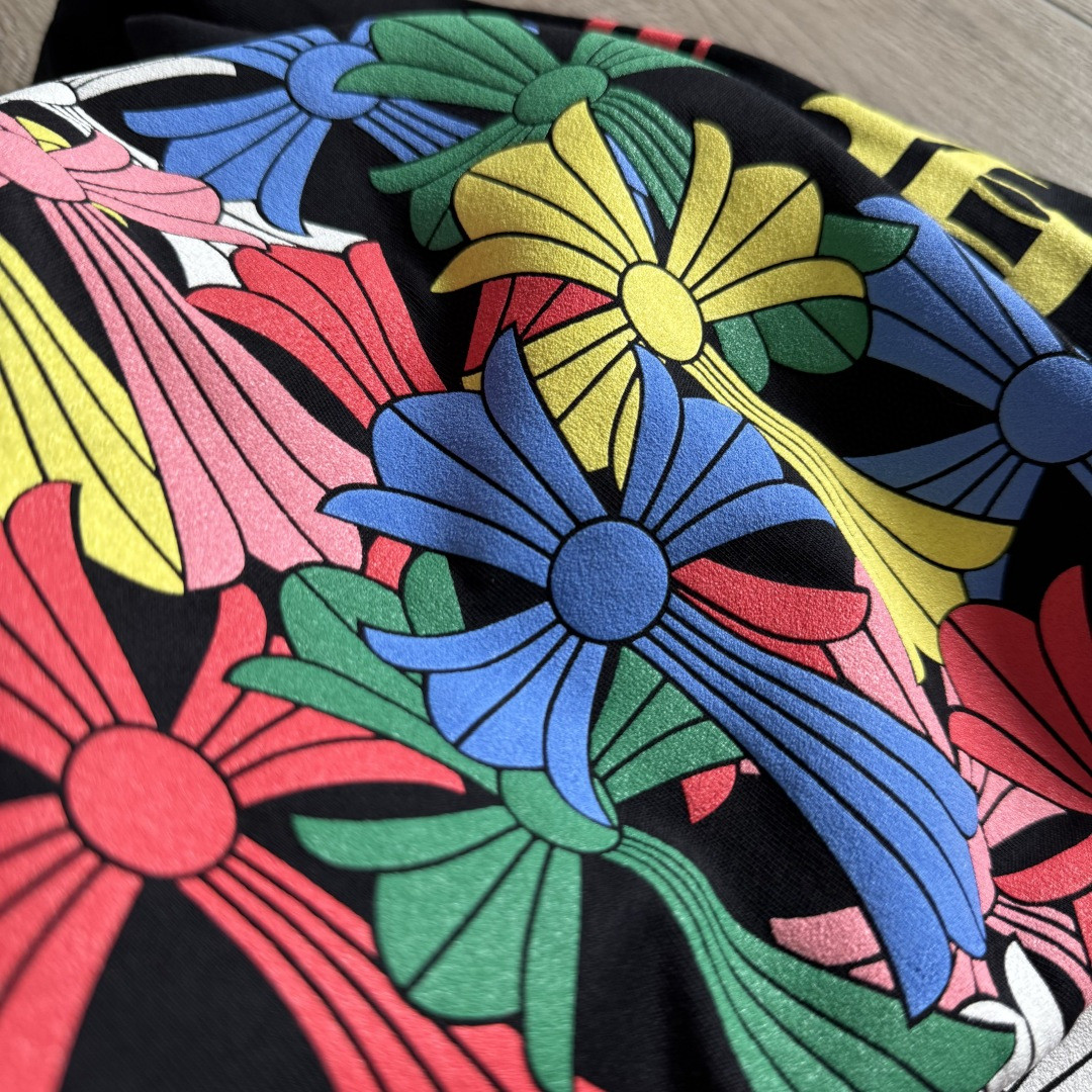 Chrome Hearts 克罗心 彩色十字架长袖卫衣 T恤 套头 黑色 A5 CH-0606