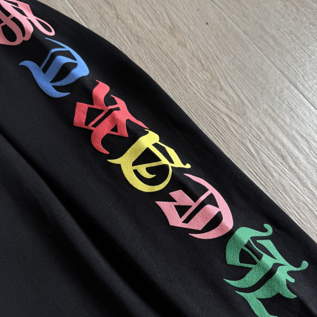 Chrome Hearts 克罗心 彩色十字架长袖卫衣 T恤 套头 黑色 A5 CH-0606