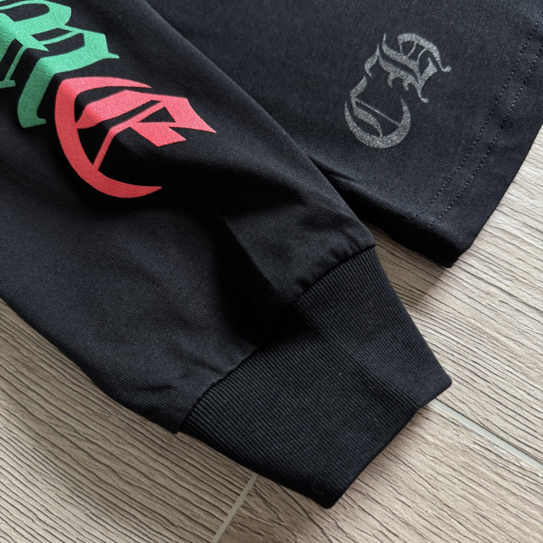 Chrome Hearts 克罗心 彩色十字架长袖卫衣 T恤 套头 黑色 A5 CH-0606