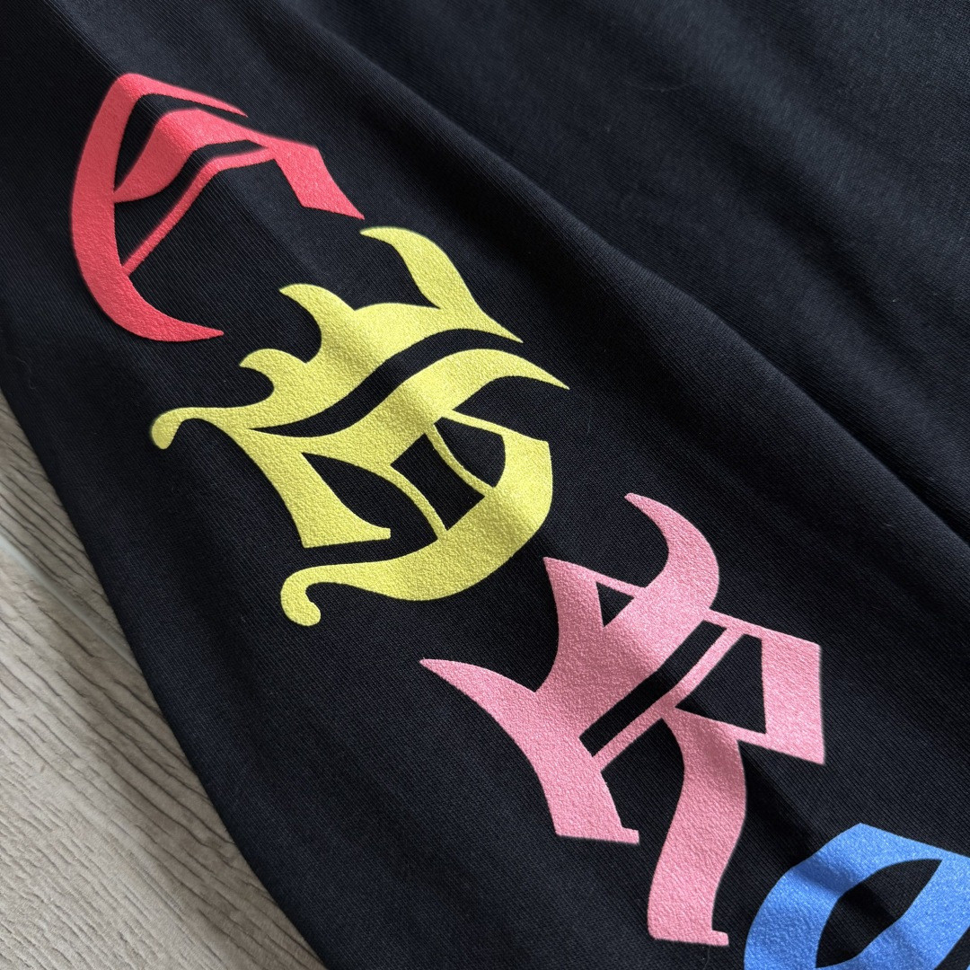 Chrome Hearts 克罗心 彩色十字架长袖卫衣 T恤 套头 黑色 A5 CH-0606