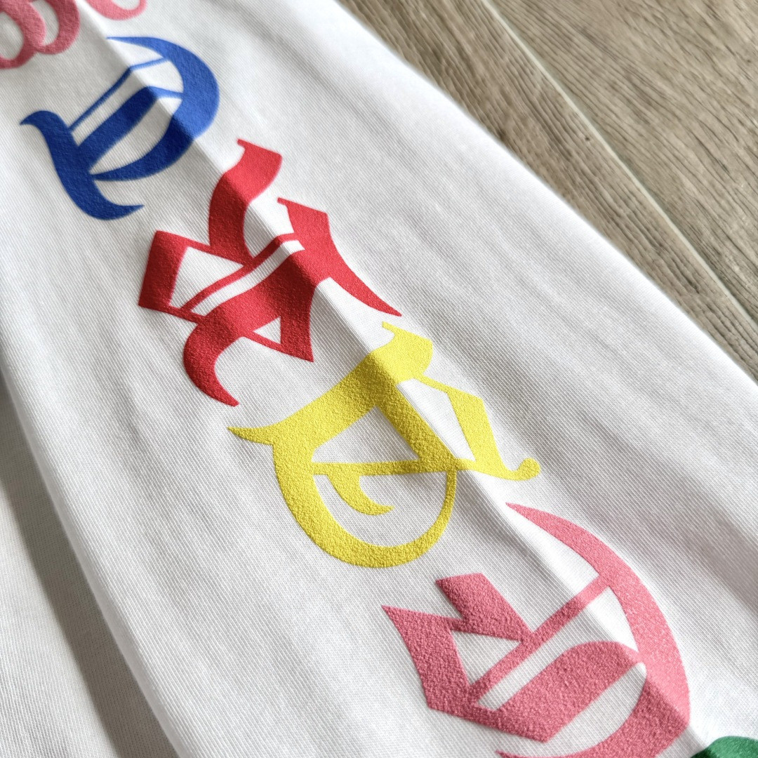 Chrome Hearts 克罗心 彩色十字架长袖卫衣 T恤 套头 白色 A5 CH-0605