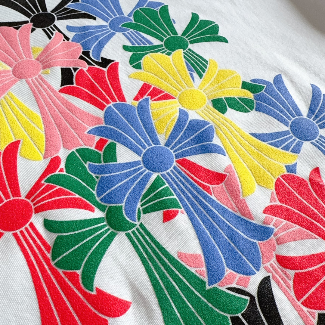 Chrome Hearts 克罗心 彩色十字架长袖卫衣 T恤 套头 白色 A5 CH-0605