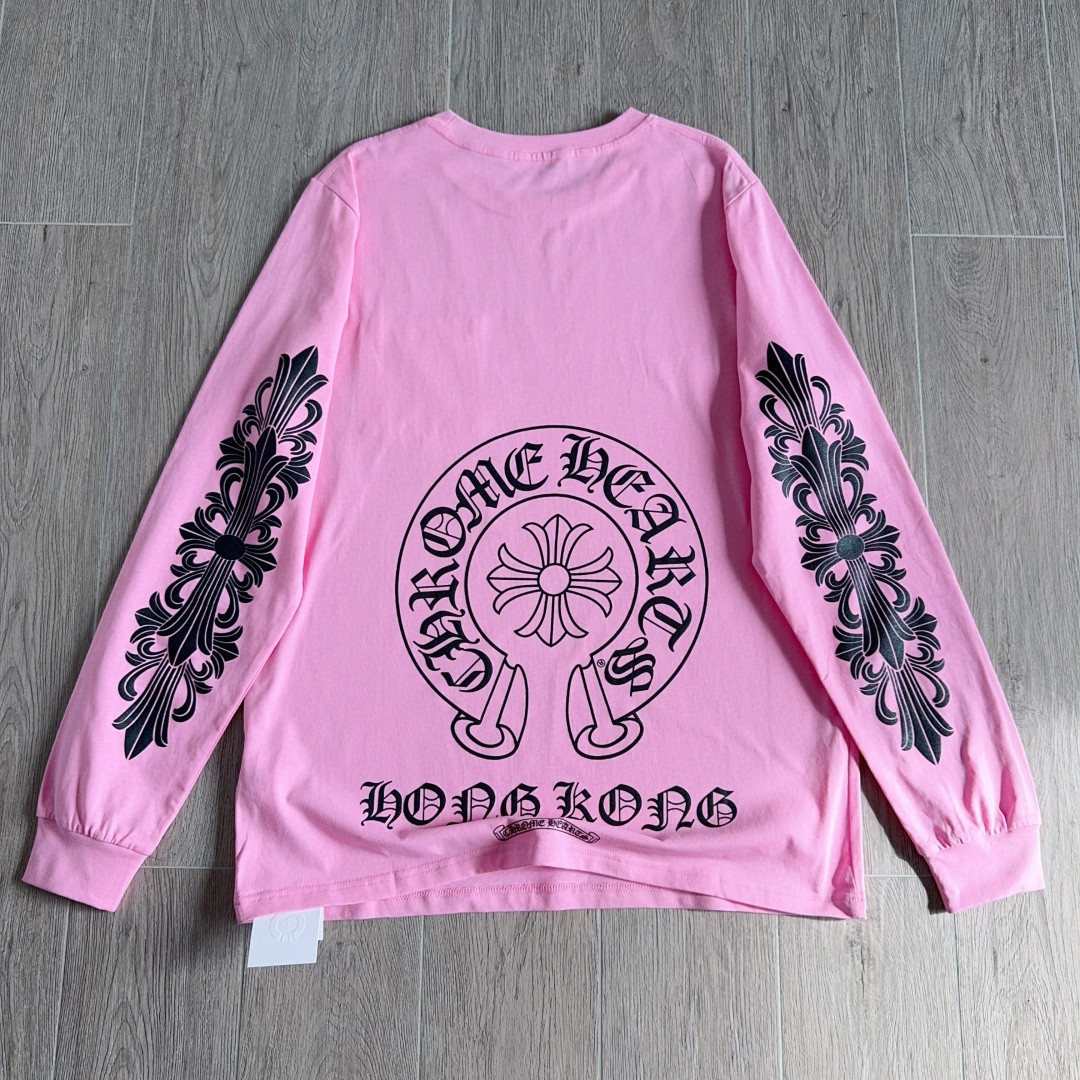 Chrome Hearts 克罗心 粉色限定长袖卫衣 T恤 套头 粉色 A5 