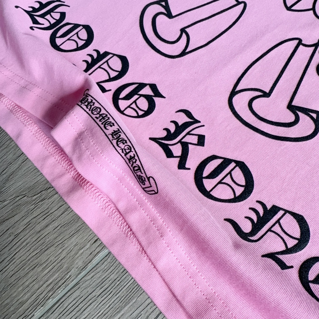 Chrome Hearts 克罗心 粉色限定长袖卫衣 T恤 套头 粉色 A5 