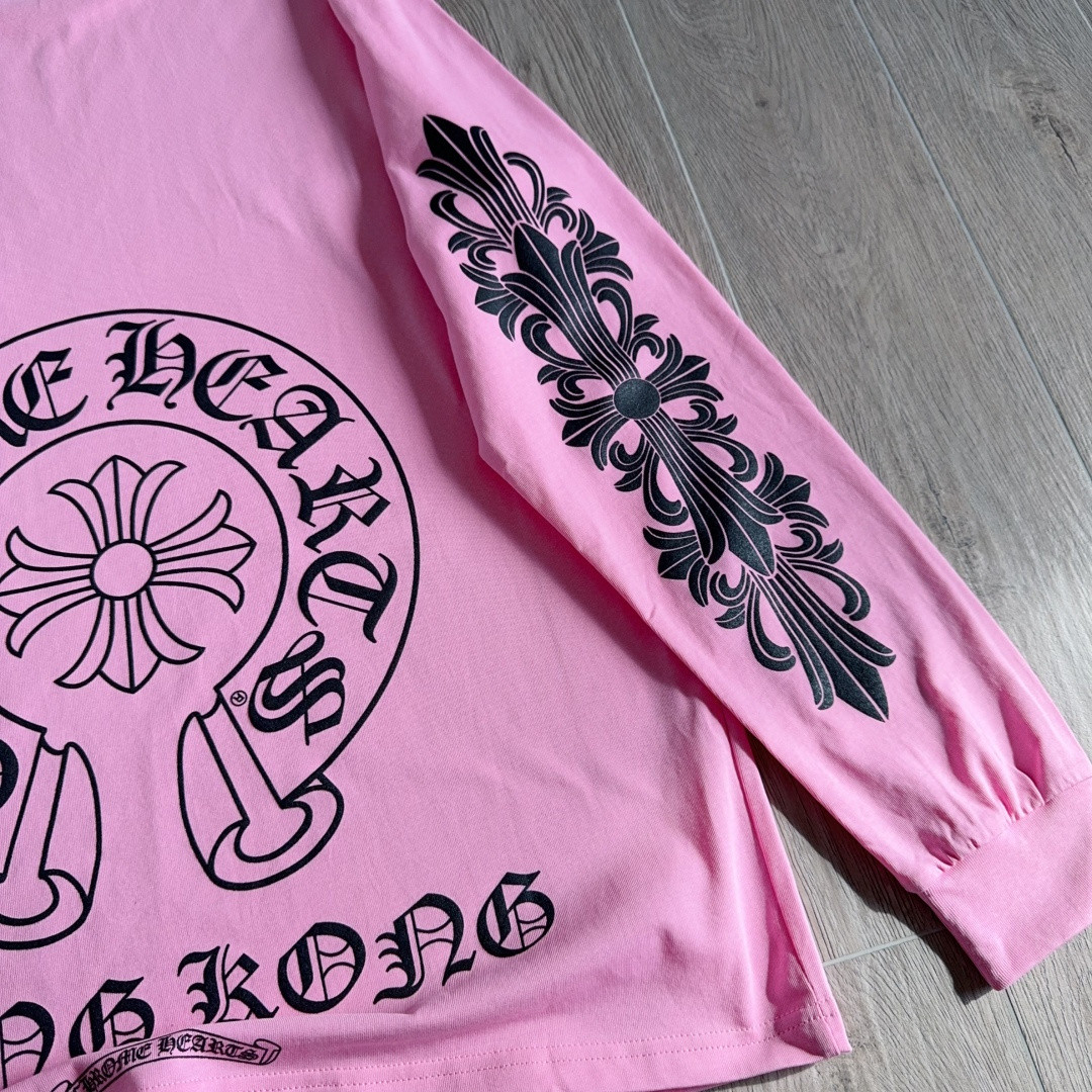 Chrome Hearts 克罗心 粉色限定长袖卫衣 T恤 套头 粉色 A5 