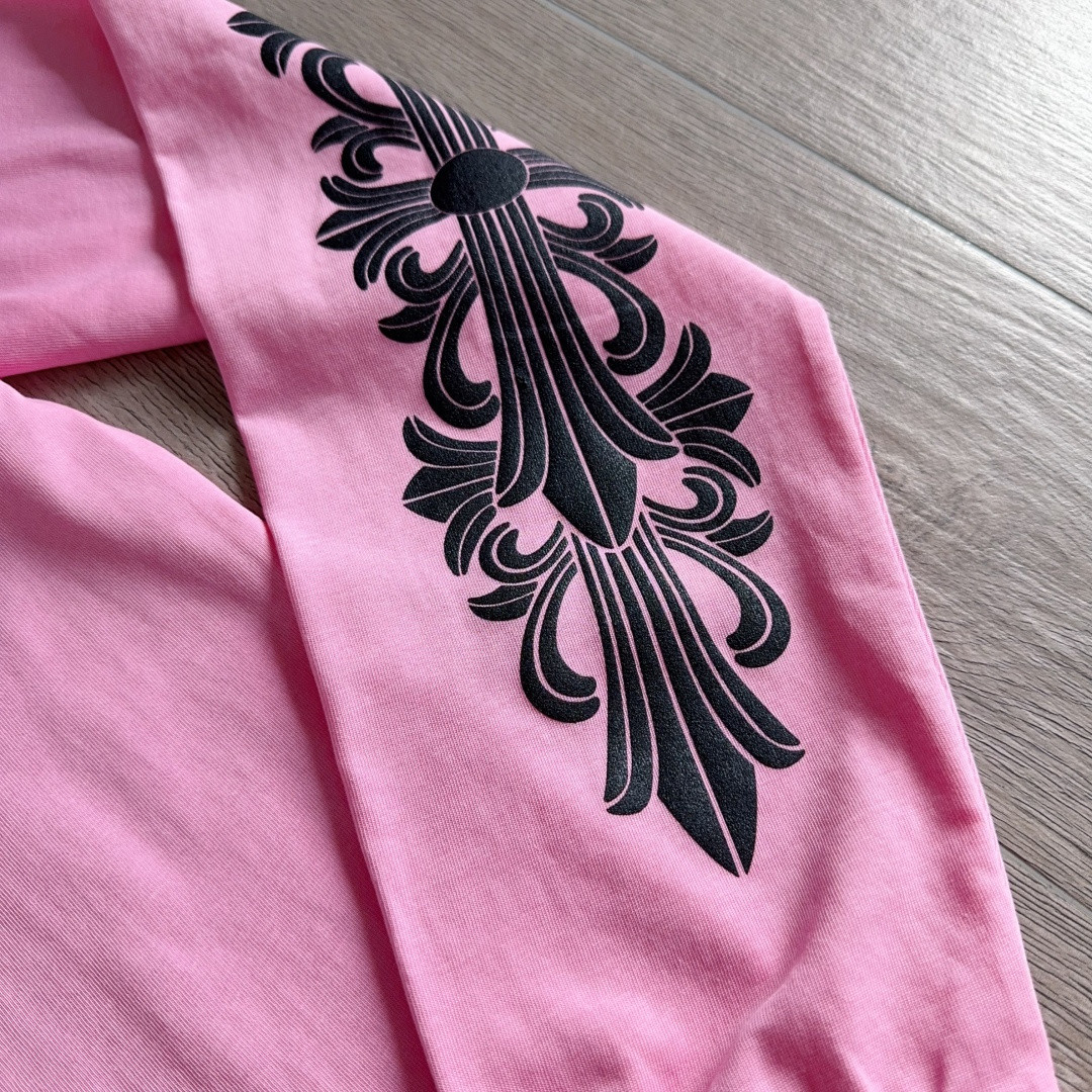 Chrome Hearts 克罗心 粉色限定长袖卫衣 T恤 套头 粉色 A5 