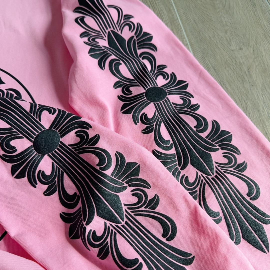 Chrome Hearts 克罗心 粉色限定长袖卫衣 T恤 套头 粉色 A5 