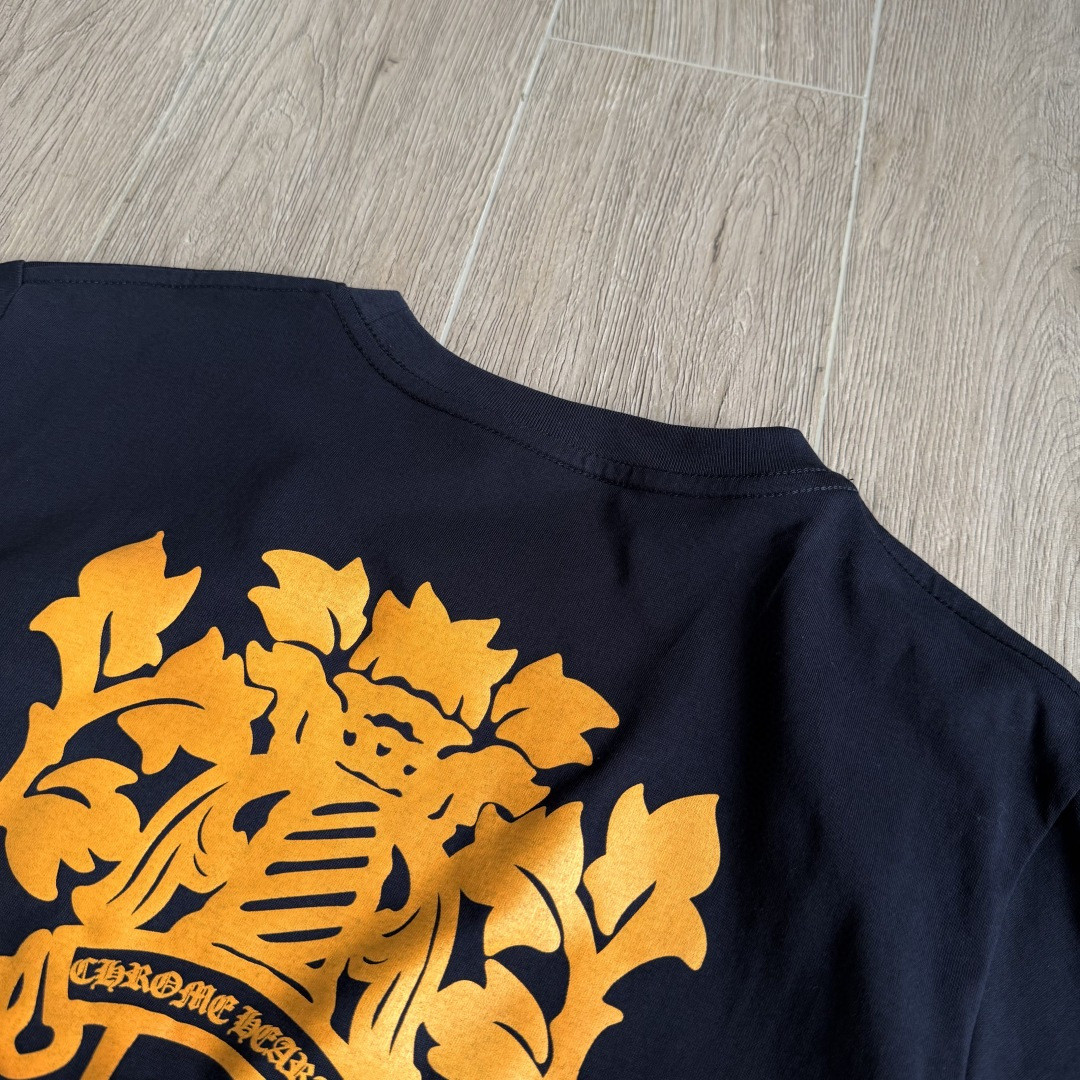 Chrome Hearts 克罗心 黄色藤蔓宝剑长袖卫衣 T恤 套头 藏青色 A5 