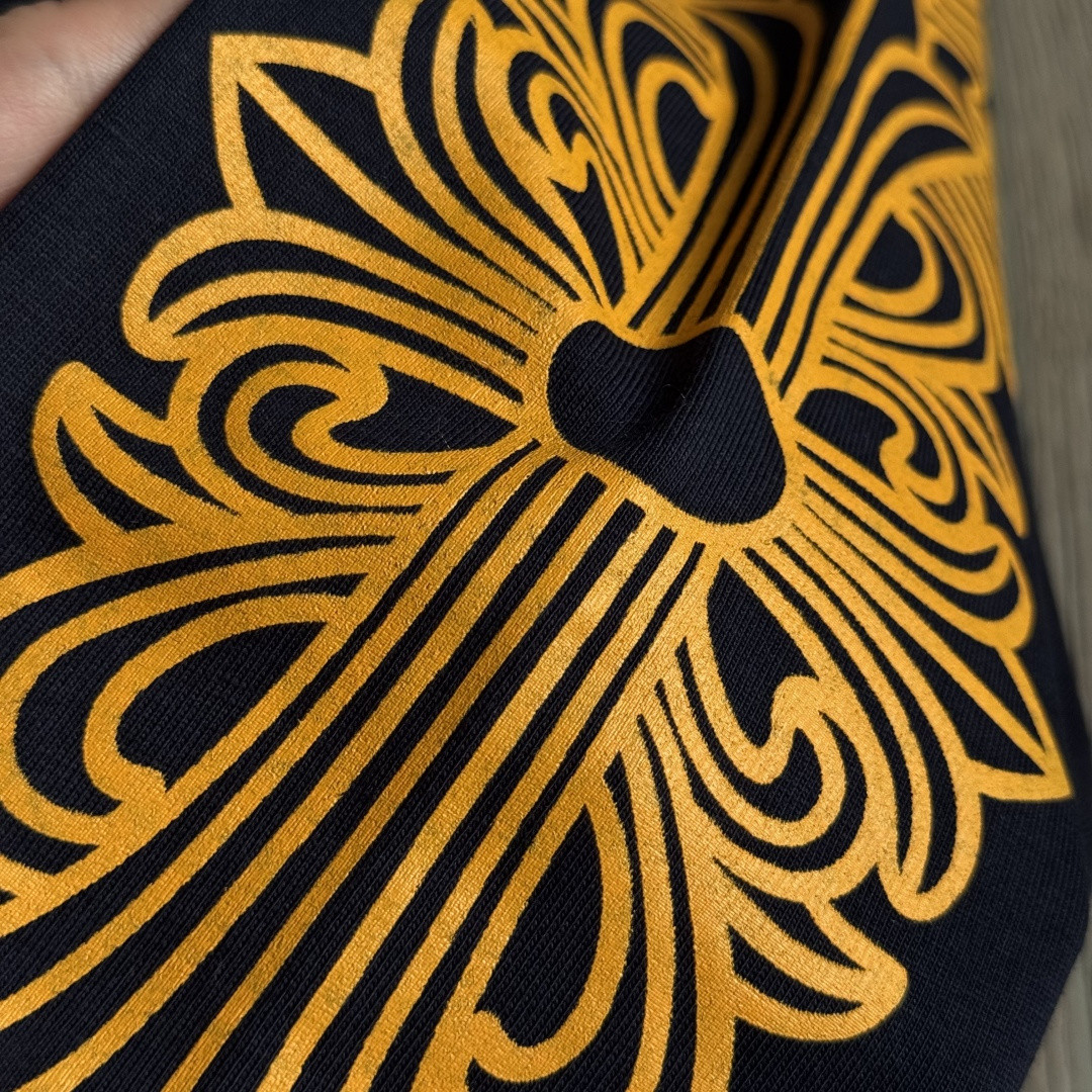 Chrome Hearts 克罗心 黄色藤蔓宝剑长袖卫衣 T恤 套头 藏青色 A5 