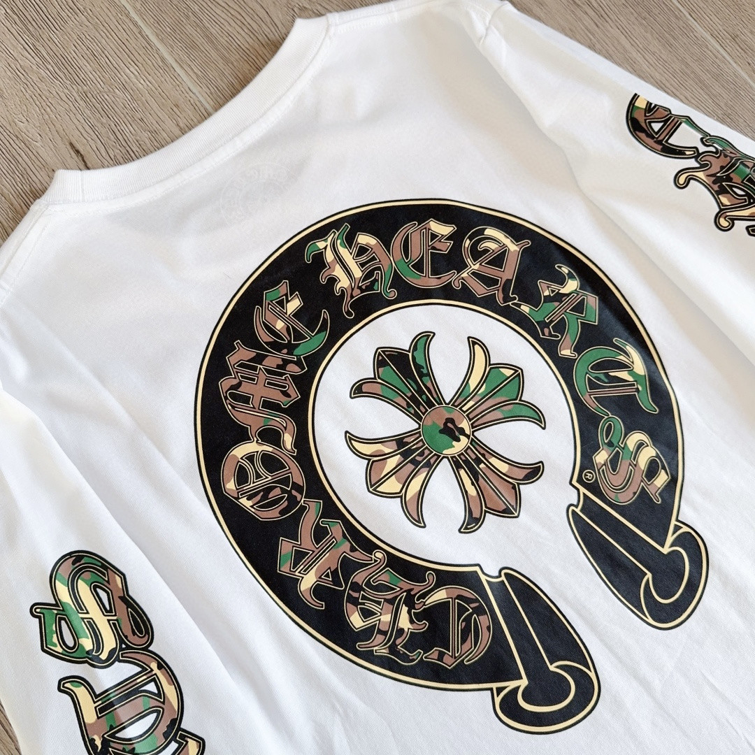 Chrome Hearts 克罗心 迷彩马蹄长袖卫衣 T恤 套头 白色 A5 
