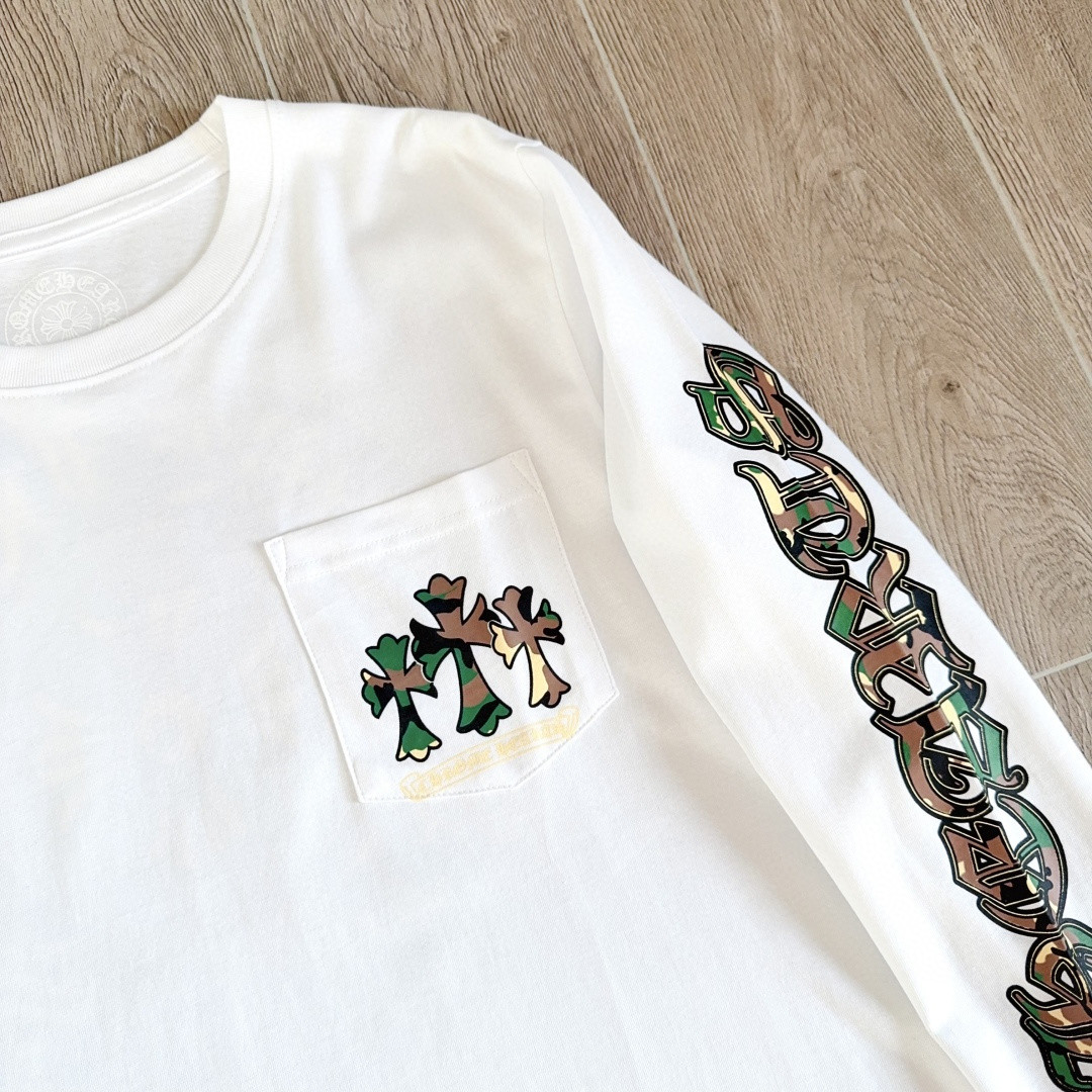 Chrome Hearts 克罗心 迷彩马蹄长袖卫衣 T恤 套头 白色 A5 