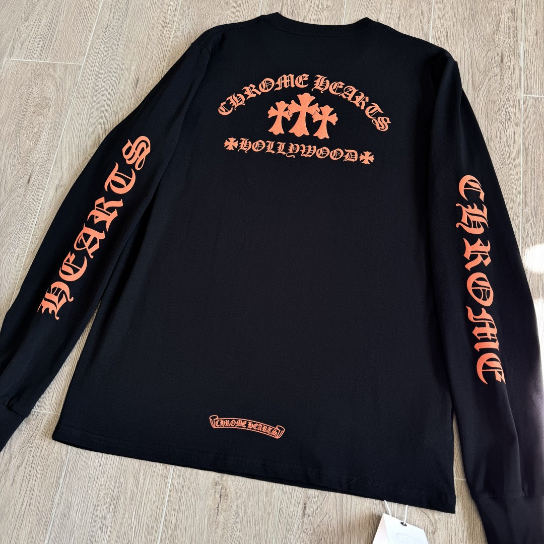 Chrome Hearts 克罗心 橘色logo卫衣 T恤 套头 黑色 A5 CH-20230315