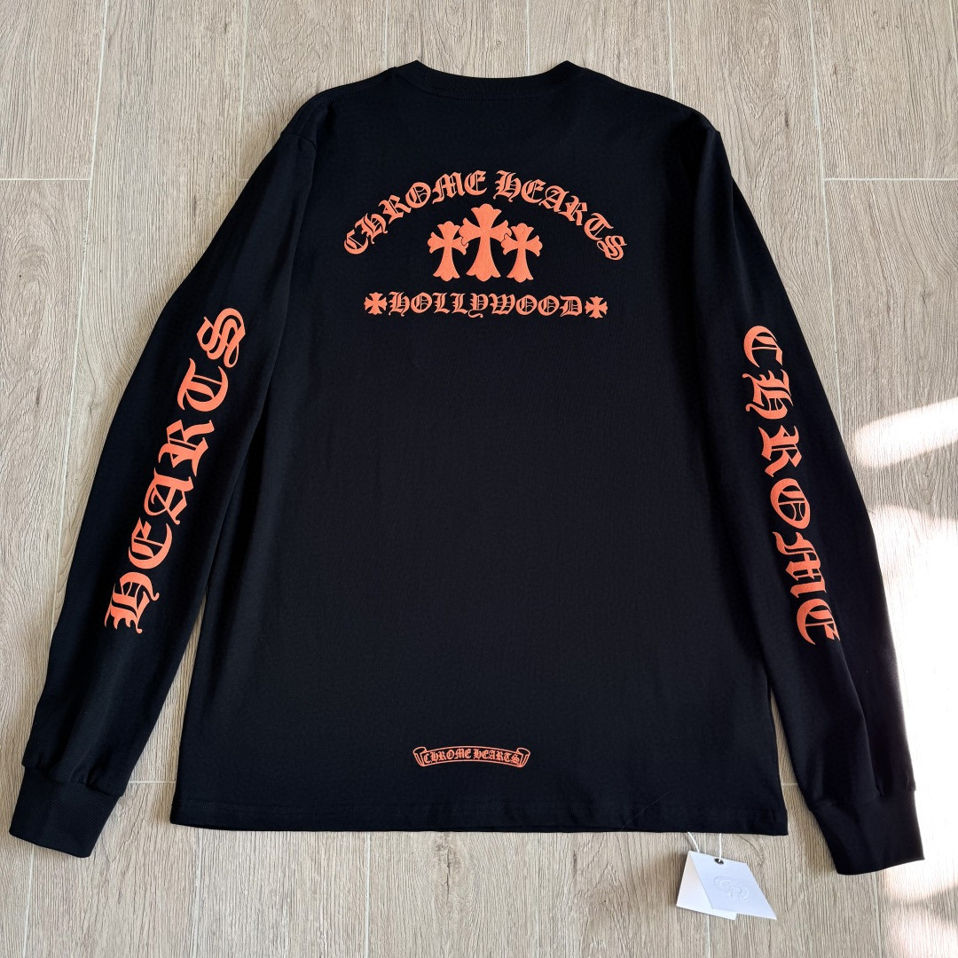 Chrome Hearts 克罗心 橘色logo卫衣 T恤 套头 黑色 A5 CH-20230315