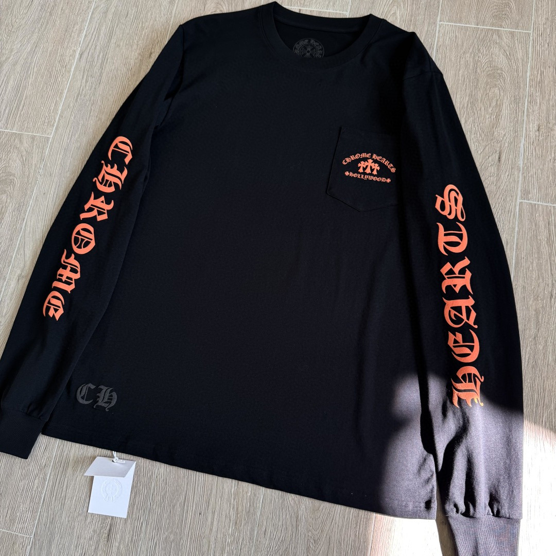 Chrome Hearts 克罗心 橘色logo卫衣 T恤 套头 黑色 A5 CH-20230315