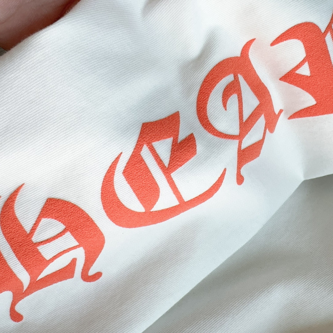 Chrome Hearts 克罗心 橘色logo卫衣 T恤 套头 白色 A5 