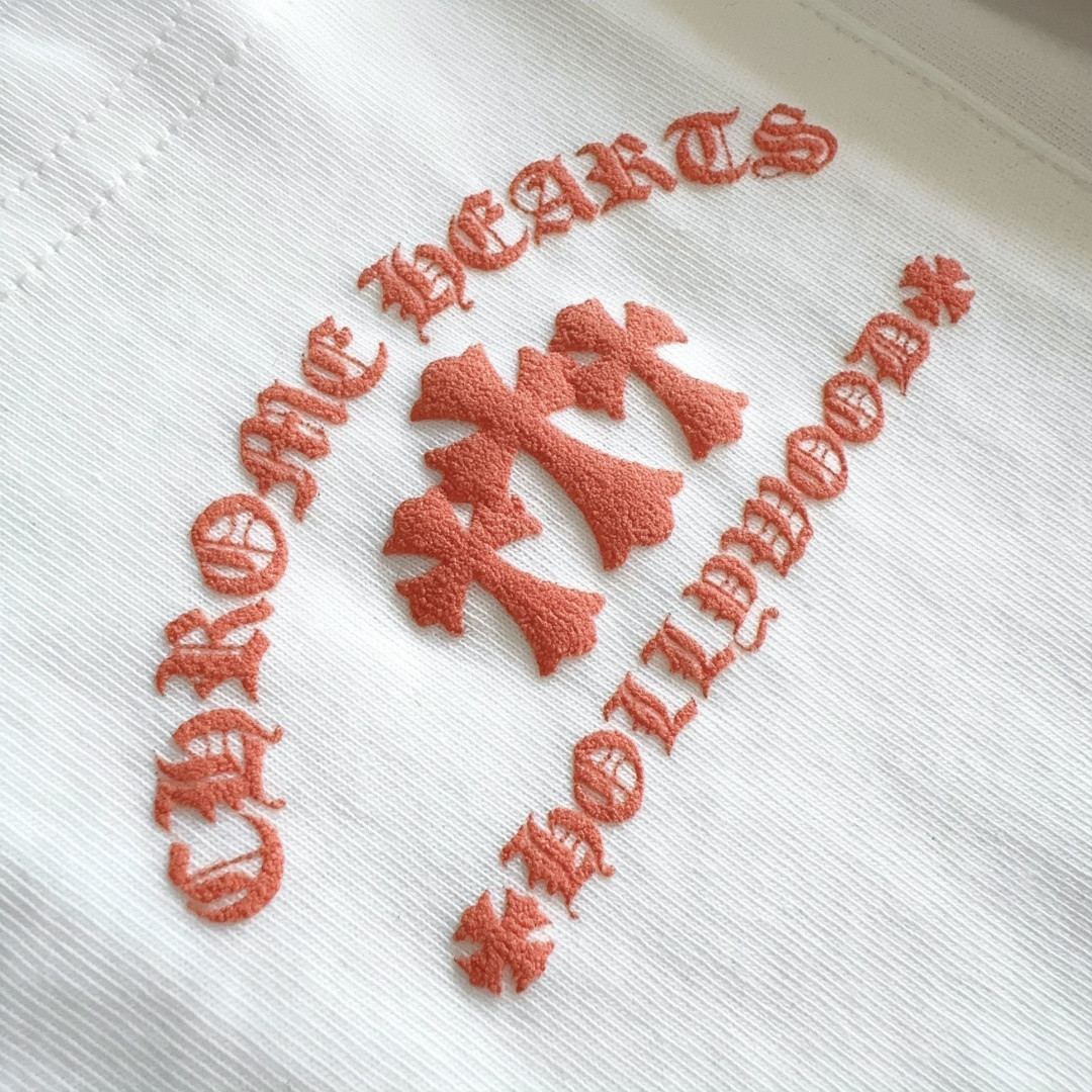 Chrome Hearts 克罗心 橘色logo卫衣 T恤 套头 白色 A5 