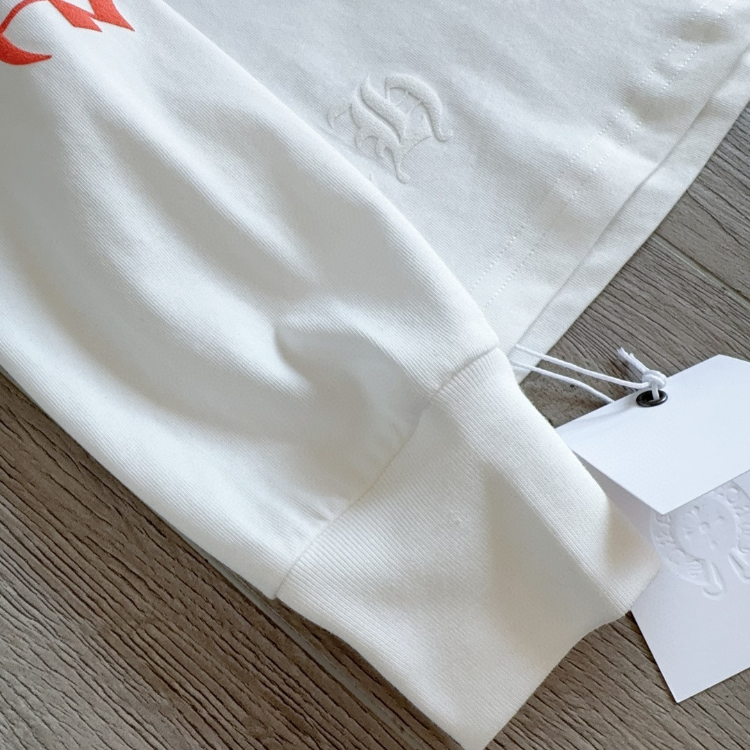 Chrome Hearts 克罗心 橘色logo卫衣 T恤 套头 白色 A5 