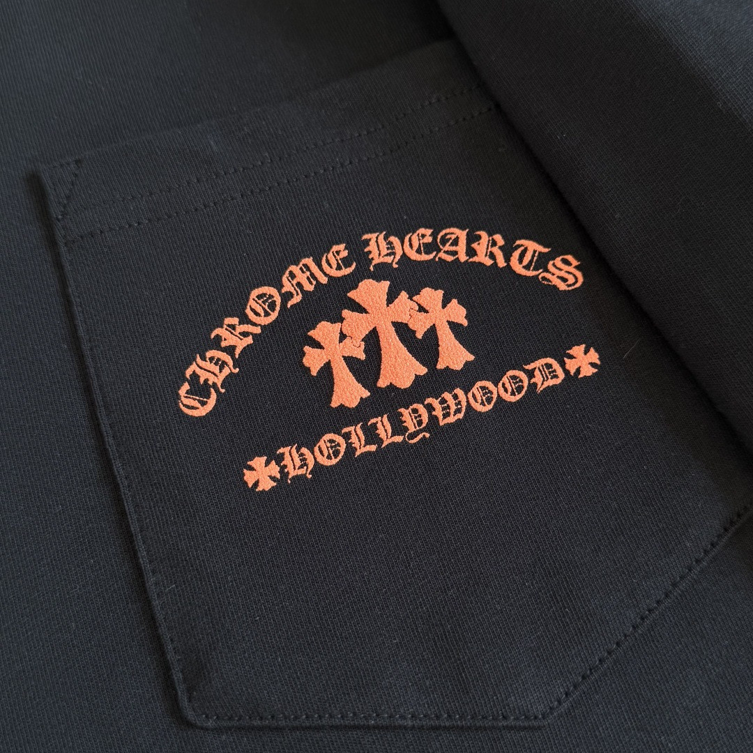 Chrome Hearts 克罗心 橘色logo卫衣 T恤 套头 黑色 A5 CH-20230315