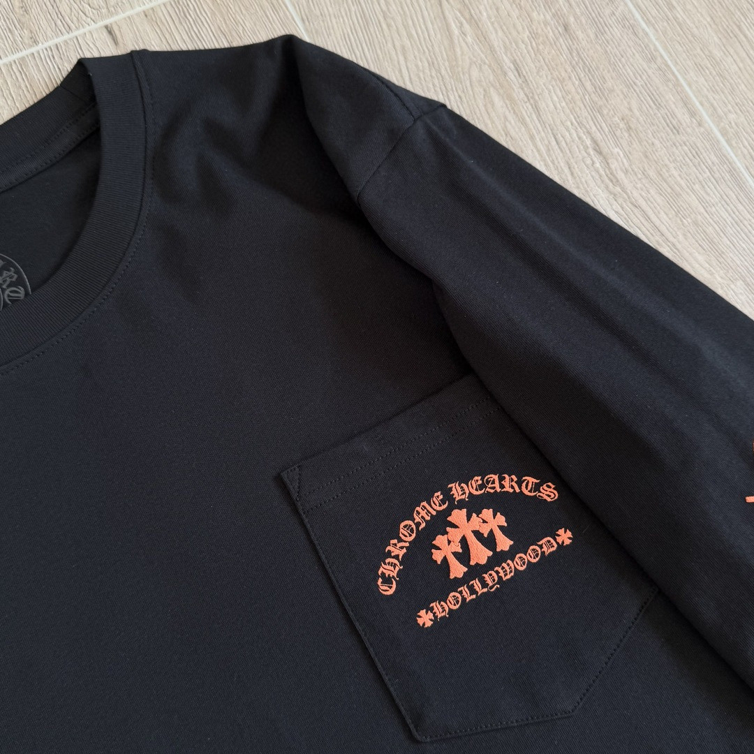 Chrome Hearts 克罗心 橘色logo卫衣 T恤 套头 黑色 A5 CH-20230315