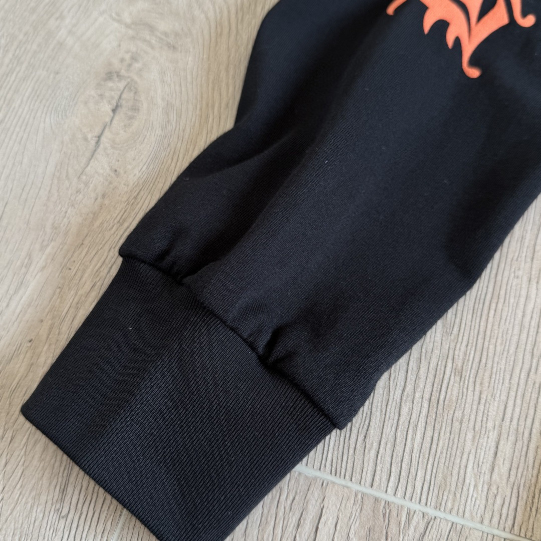 Chrome Hearts 克罗心 橘色logo卫衣 T恤 套头 黑色 A5 CH-20230315