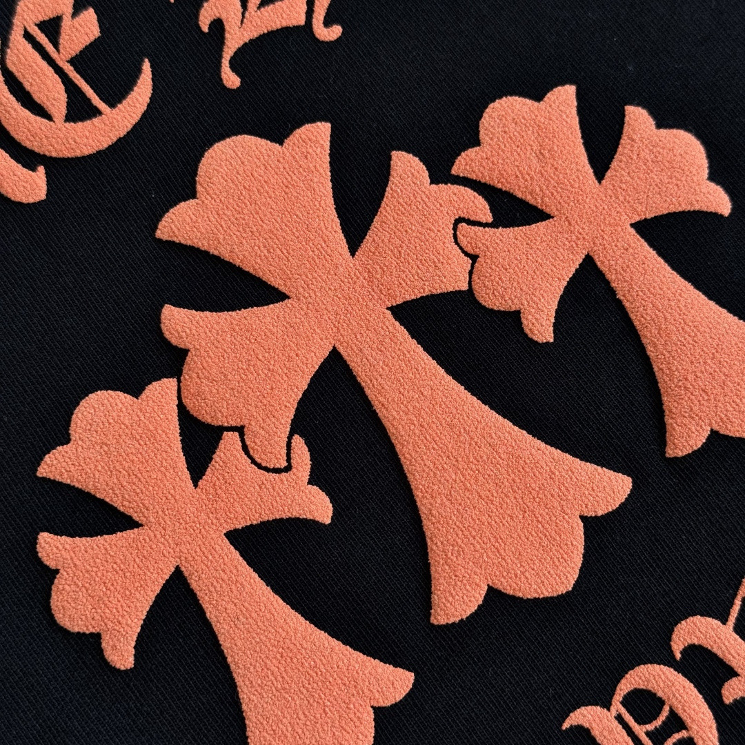Chrome Hearts 克罗心 橘色logo卫衣 T恤 套头 黑色 A5 CH-20230315