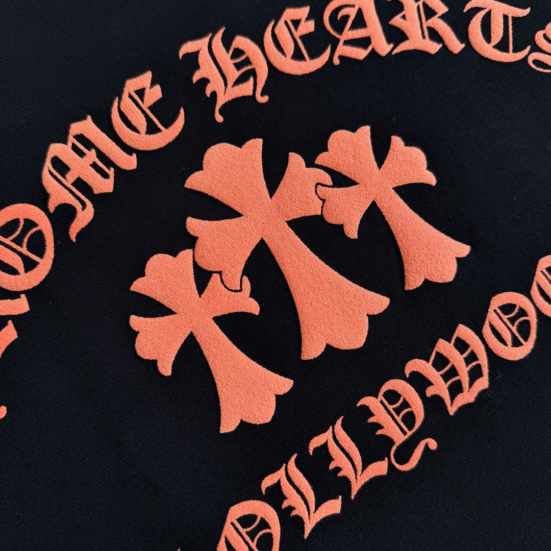 Chrome Hearts 克罗心 橘色logo卫衣 T恤 套头 黑色 A5 CH-20230315