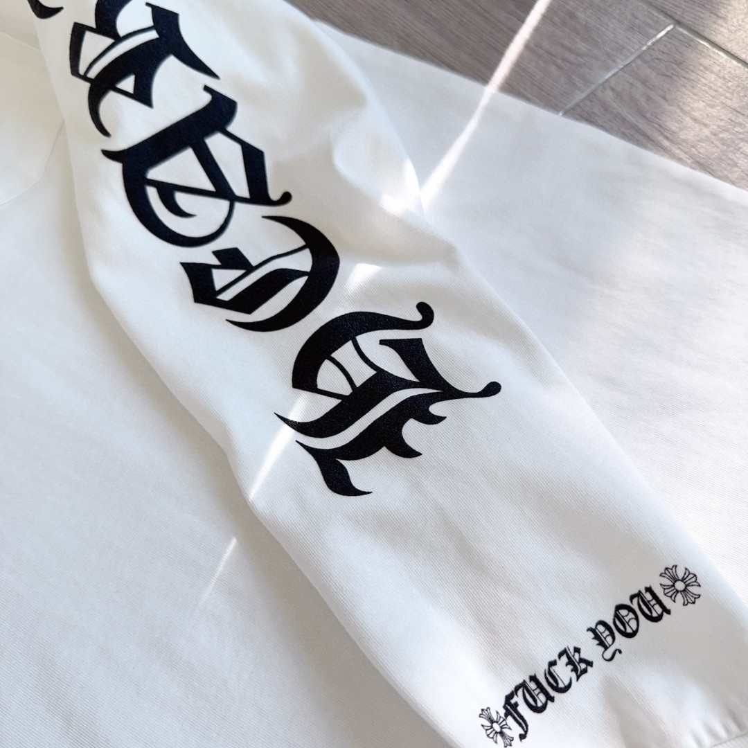 Chrome Hearts 克罗心 领口印花花臂长袖卫衣 T恤 套头 白色 A5 CH-631