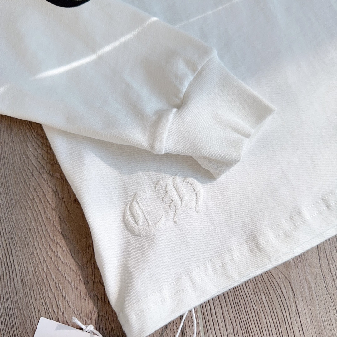 Chrome Hearts 克罗心 领口印花花臂长袖卫衣 T恤 套头 白色 A5 CH-631