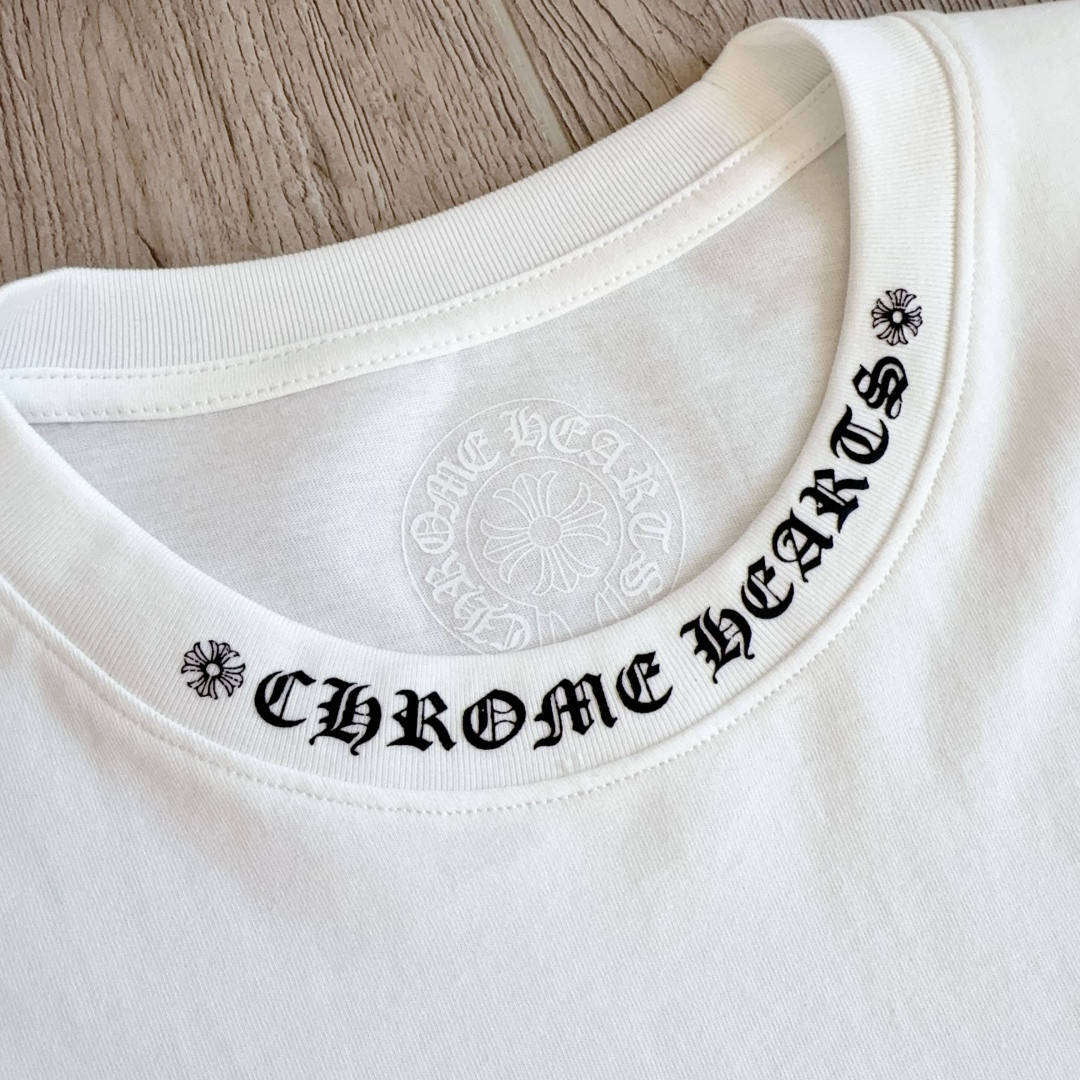 Chrome Hearts 克罗心 领口印花花臂长袖卫衣 T恤 套头 白色 A5 CH-631